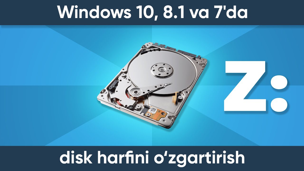 Windows 10, 8.1 va 7'da disk harfini o‘zgartirish